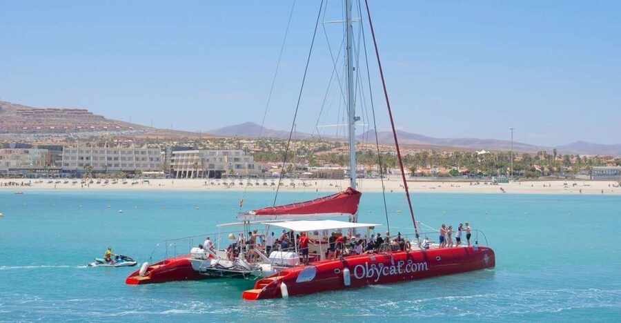 Caleta de Fuste: Catamaran Sailing Experience - Getting on the Obycat in Caleta de Fuste (and starting right)
