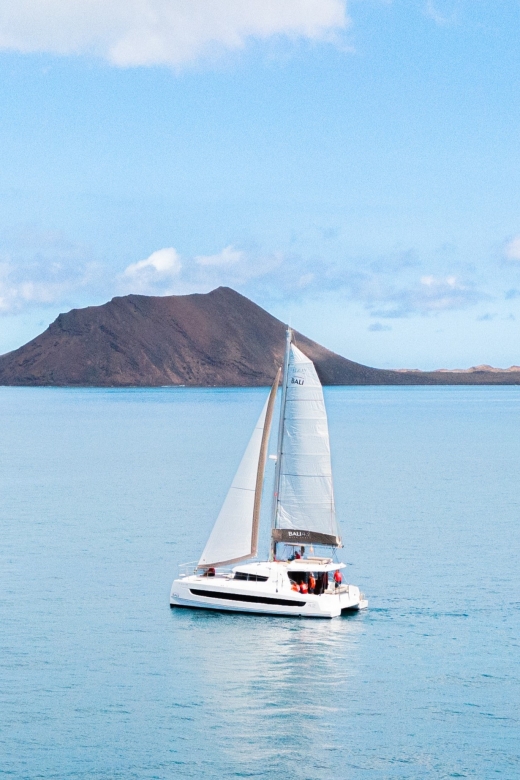 From Corralejo/Caleta de Fuste: Lobos Island Catamaran Trip - The Lobos Portion: Anchored Water Time vs Island Walking