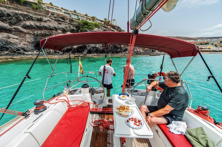 Fuerteventura: Sailing with Snorkeling and Dolphin Watching - Out past the harbor: engine-off sailing and active dolphin-and-whale searching